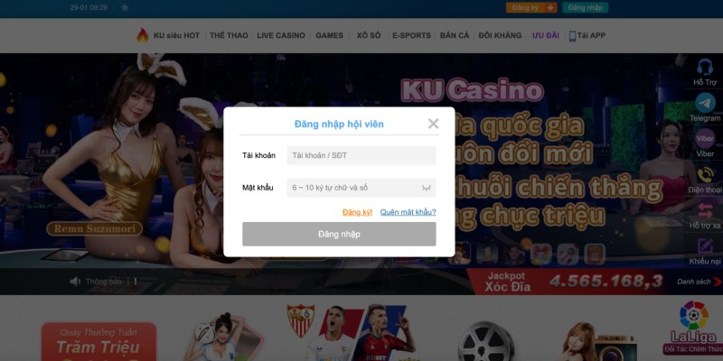 Đăng nhập Kubet nhanh chóng